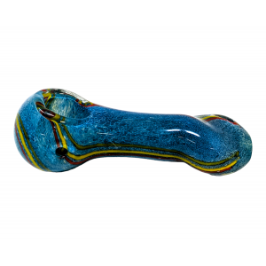 3.5" Frit Body Rasta Swirl Ribbon Spoon Hand Pipe - (Pack of 5) [ZD239]